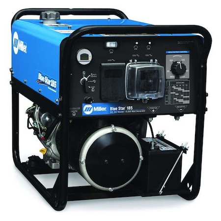Miller Electric Engine-Driven Welder, Blue Star 185 Series, Electric Start, 13 hp, Gas, 6,500 W Peak 907664