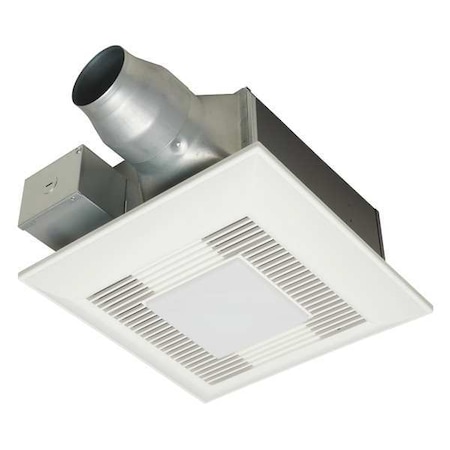 Panasonic Ceiling Bathroom Ventilation Fan, 80, 110 cfm, 4 in or 3 in Duct Dia., 120V, Yes FV-08-11VFL5