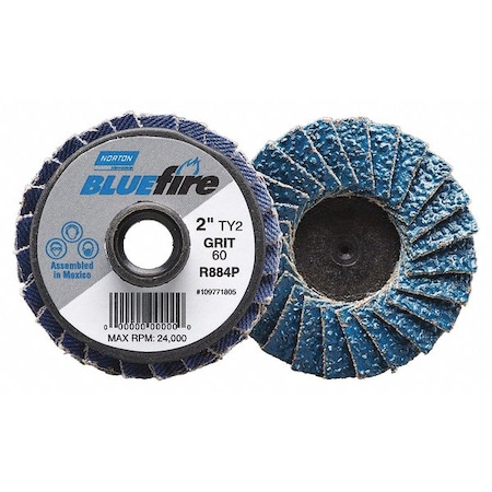 Norton Abrasives Flap Disc, Crs, Grit 36, Type 2, 3in, Blfire 77696090180