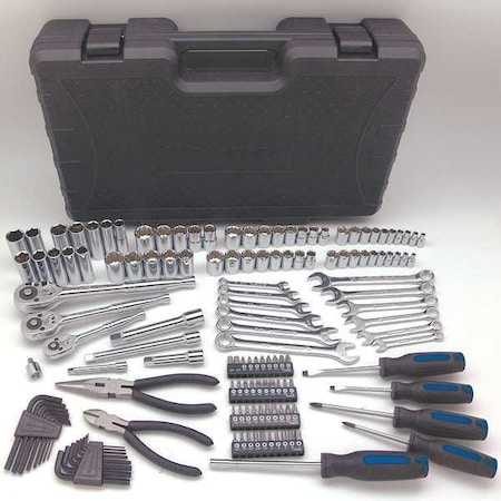 Westward 148 pc Master Tool Set, Metric/SAE, Includes Driver, Bits Pliers, Wrenches 40JD43