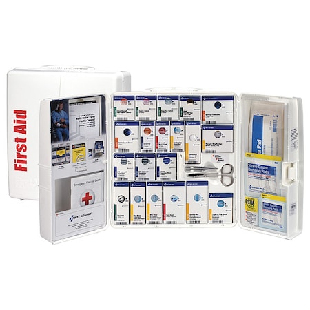 First Aid Only First Aid Kit and Housing, Plastic Cabinet, 299 Components, 50 People Served 1300-FAE-0103