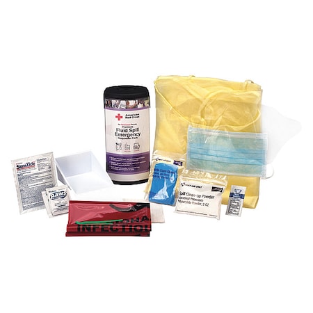 First Aid Only Fluid Spill Responder Pack, 750 mL Volume Absorbed per Kit, Carrying Case, Clear RC-657