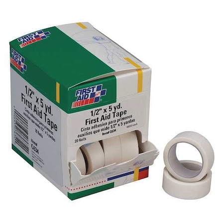 First Aid Only First Aid Tape, White, 1/2 in. W, 5 in. L, PK20 40JH07