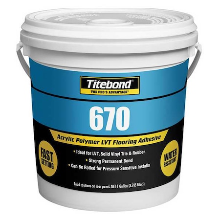 Titebond Floor Adhesive, 670 Series, Tan, 1 gal, Pail 9246
