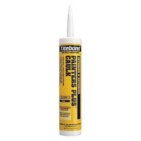 Titebond Caulk, 10.1 oz, Cartridge, Clear, Acrylic Latex Base, Painter's Plus 8331