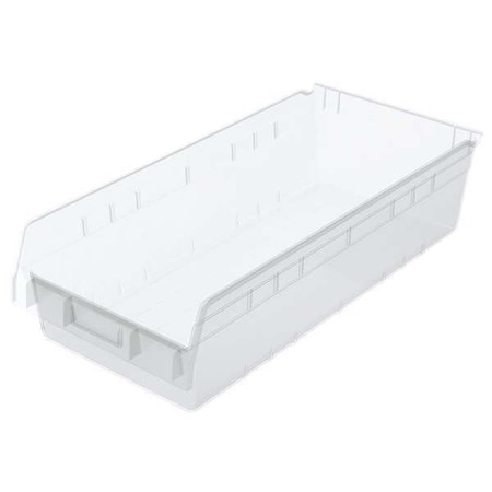 Akro-Mils Shelf Storage Bin, Plastic, Clear, 6 in H, 11 1/8 in W, 23 5/8 in L 30014SCLAR