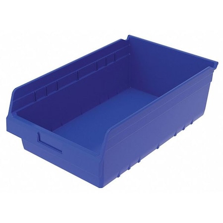 Akro-Mils Stack Bin, Industrial Grade Polymer, Blue 30018BLUE