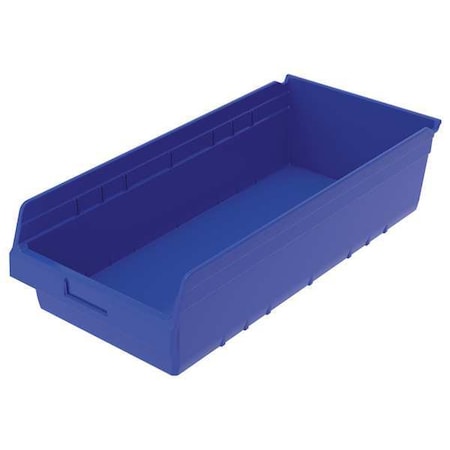Akro-Mils Shelf Storage Bin, Plastic, Blue, 6 in H, 11 1/8 in W, 23 5/8 in L 30014BLUE