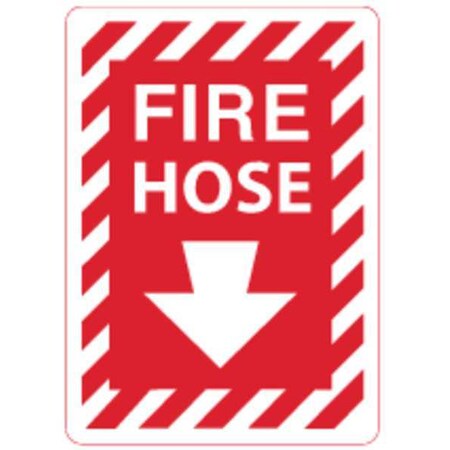 Zing Fire Hose Sign, Down Arrow, 14X10" 2893