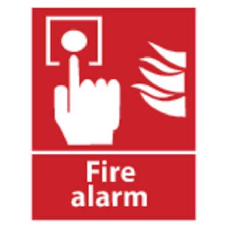 Zing Sign, Fire Alarm, 14X10", Plastic, Glow 2904G