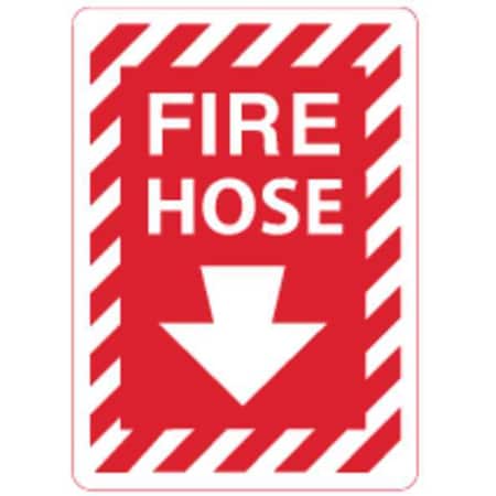 Zing Sign, Fire Hose, Down Arrow, 10X7", ADH 1893S