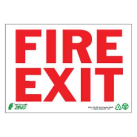 Zing Fire Sign, 10" Height, 14" Width, Plastic, Rectangle, English 2079G