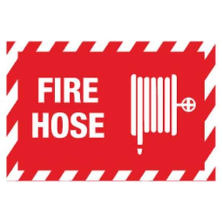 Zing Sign, Fire Hose, 7X10", Adhesive 1894S