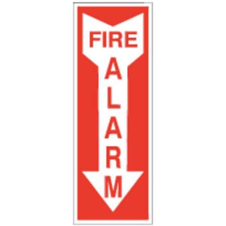 Zing Sign, Fire Alarm, Down Arrow, 14X3.25", Glow 1892G