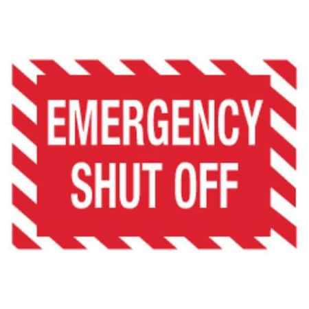 Zing Sign, Emergency Shut Off, 10X14", Adhesive, 2897S 2897S
