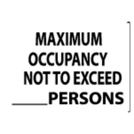 Zing Sign, MaXimum Occupancy, w/ Number Kit, Sign Material: Polyester, 2907S 2907S