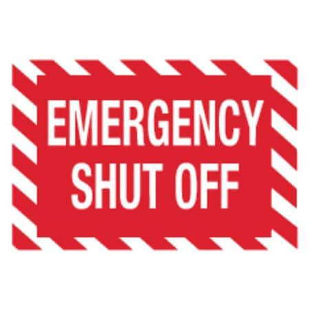 Zing Sign, Emergency Shut Off, 7X10", Plastic, 1897 1897