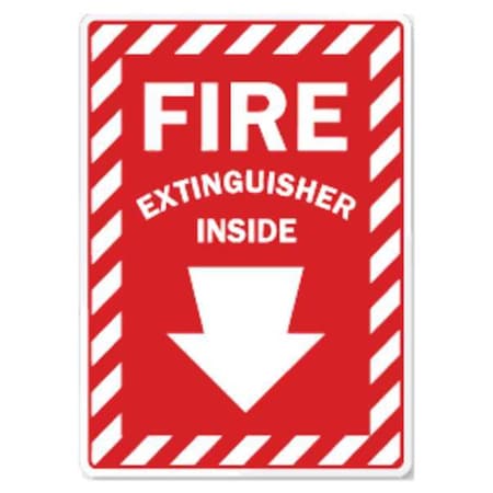 Zing Sign, Fire EXtinguisher Inside, 10X7", Glow, Width: 7" 1889G