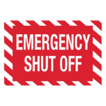 Zing Sign, Emergency Shut Off, 10X14", Plastic, 2897 2897
