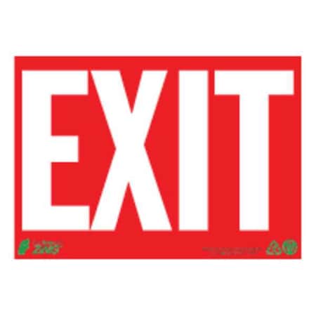 Zing Exit Sign, Plastic, 14" W, 10" H, Exit, Red 2078G
