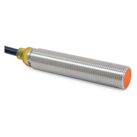 Ifm Cylindrical, Inductive Proximity Sensor, 12 mm Dia., Brass, 2 m, Bare Wire, 3 Wires, Shielded IFS254