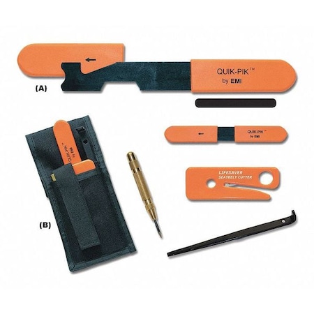 Emi Vehicle First Aid Kit, Cordura Nylon, 7 in L, 1 in W, Black 454