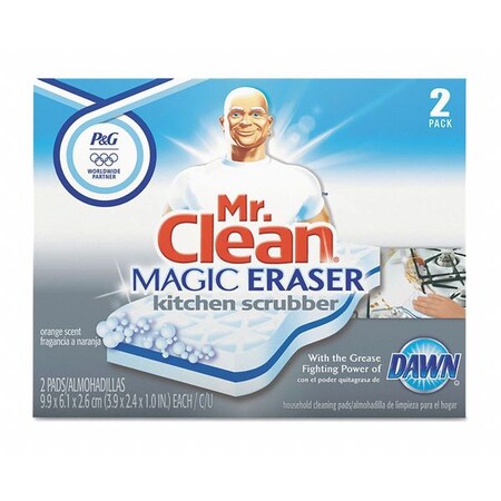 Mr. Clean Sponge, 4"L, 2-1/2"W, Foam, Wh, PK24 47546