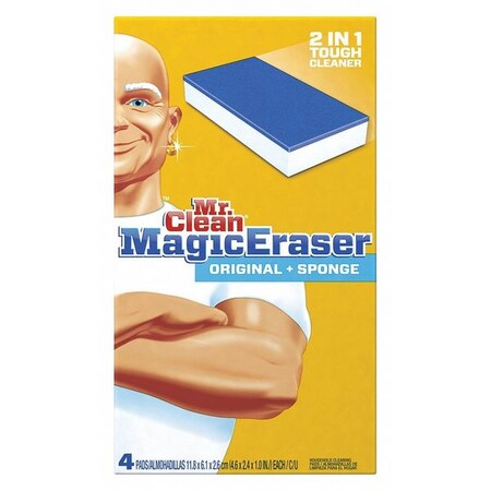 Mr. Clean Scrubber, 4-39/64"L, Foam, Wht, PK24 82028