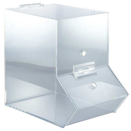 Ftr Enterprises Dispensing Bin, Clear, Acrylic, 9 1/2 in L x 5 1/2 in W x 9 in H BCAM-S