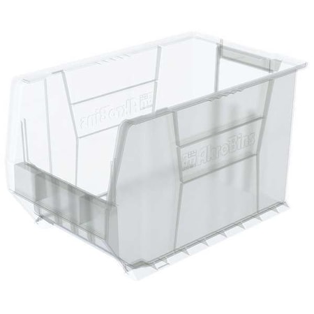 Akro-Mils Storage Bin, Plastic, Clear, 12 in H, 12 3/8 in W, 20 in L 30282SCLAR