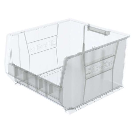 Akro-Mils Storage Bin, Plastic, Clear, 12 in H, 18 3/8 in W, 20 in L 30283SCLAR
