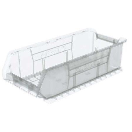Akro-Mils Storage Bin, Plastic, Clear, 7 in H, 11 in W, 23 7/8 in L 30286SCLAR