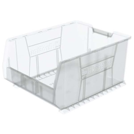 Akro-Mils Storage Bin, Plastic, Clear, 12 in H, 18 1/4 in W, 23 7/8 in L 30289SCLAR