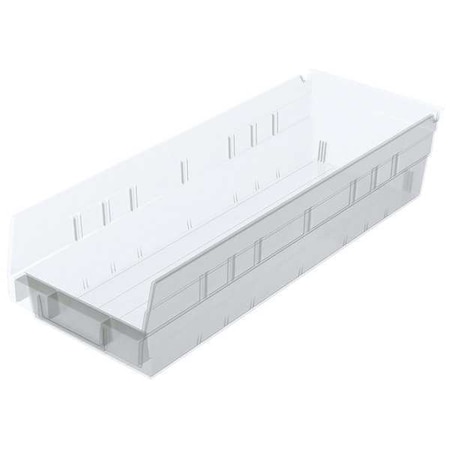 Akro-Mils Shelf Storage Bin, Plastic, Clear, 4 in H, 6 5/8 in W, 17 7/8 in L 30138SCLAR