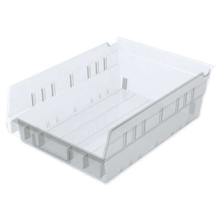 Akro-Mils Shelf Storage Bin, Plastic, Clear, 4 in H, 8 3/8 in W, 11 5/8 in L 30150SCLAR