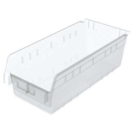 Akro-Mils Shelf Storage Bin, Plastic, Clear, 6 in H, 8 3/8 in W, 17 7/8 in L 30088SCLAR