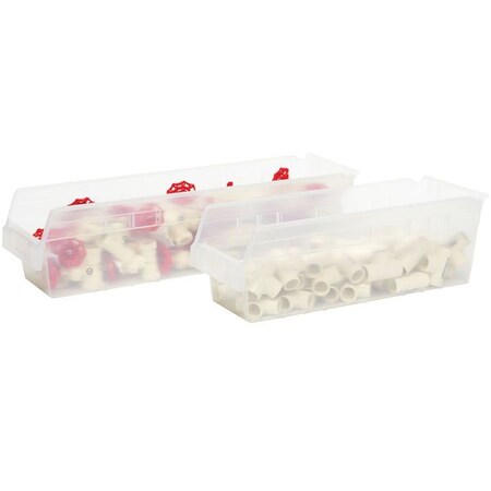 AKRO-MILS 30178YELLO Shelf Storage Bin, Plastic, Yellow, 4 in H, 11 1/8 in W