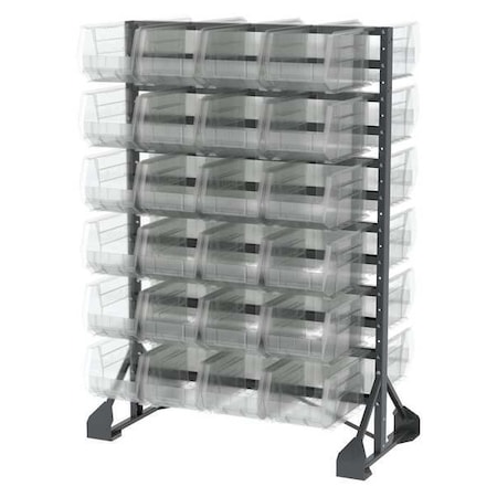 Akro-Mils Steel Bin Rail Floor Rack, 30 in D x 54 in H x 36 in W, Clear 30016240SC