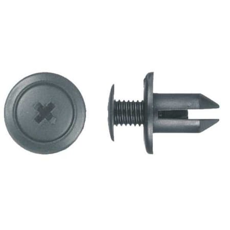 Zoro Select Push-In Rivet, Dome Head, 7 mm Dia., 11 mm L, Nylon Body, 25 PK 2015PK