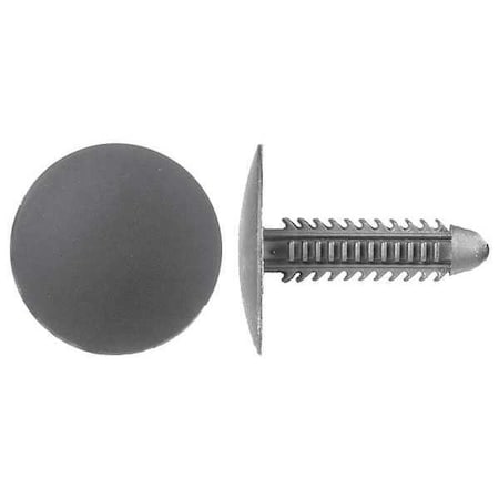 Zoro Select Push-In Rivet, Dome Head, 1/4 in Dia., 1-1/16 in L, Nylon Body, 25 PK 5628PK
