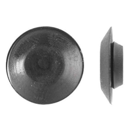 Zoro Select Button Spoke Screw Plug, 1/2 in Dia, Black, Plastic 100 PK 1091PK
