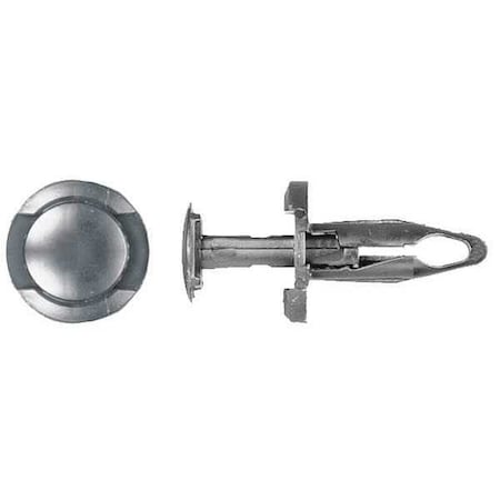 Zoro Select Push-In Rivet, Dome Head, 1/4 in Dia., 3/4 in L, Nylon Body, 25 PK 9559PK