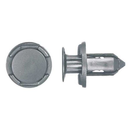 Zoro Select Push-In Rivet, Dome Head, 9 mm Dia., 13 mm L, Nylon Body, 15 PK 9943PK