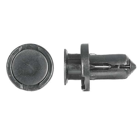 Zoro Select Push-In Rivet, Dome Head, 10 mm Dia., 15 mm L, Nylon Body, 15 PK 9294PK