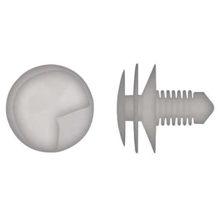Zoro Select Push-In Rivet, Dome Head, 7 mm Dia., 14.8 mm L, Nylon Body, 50 PK 592PK