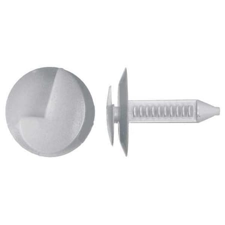 Zoro Select Push-In Rivet, Dome Head, 7 mm Dia., 27 mm L, Nylon Body, 25 PK 9502PK