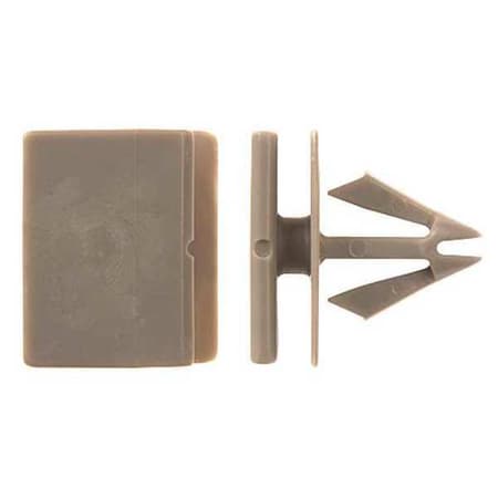 Zoro Select Push-In Rivet, 7/16 in Dia., 9/16 in L, Nylon Body, 25 PK 10127PK