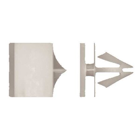 Zoro Select Push-In Rivet, 7/16 in Dia., 9/16 in L, Nylon Body, 15 PK 9915PK