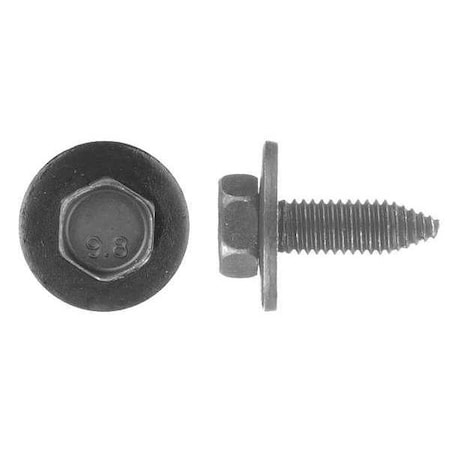 Zoro Select Class 9.8, Structural Bolt, 25 mm, Black Oxide Steel, Hex Washer Head External Hex Drive, 25 PK 9147PK