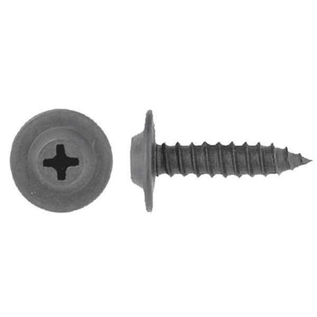 Zoro Select Sheet Metal Screw, #10 x 3/4 in, Black Phosphate Steel Flat Head Phillips Drive, 50 PK 9145PK